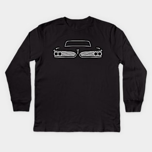 Pontiac Bonneville 1959 classic car white outline graphic Kids Long Sleeve T-Shirt